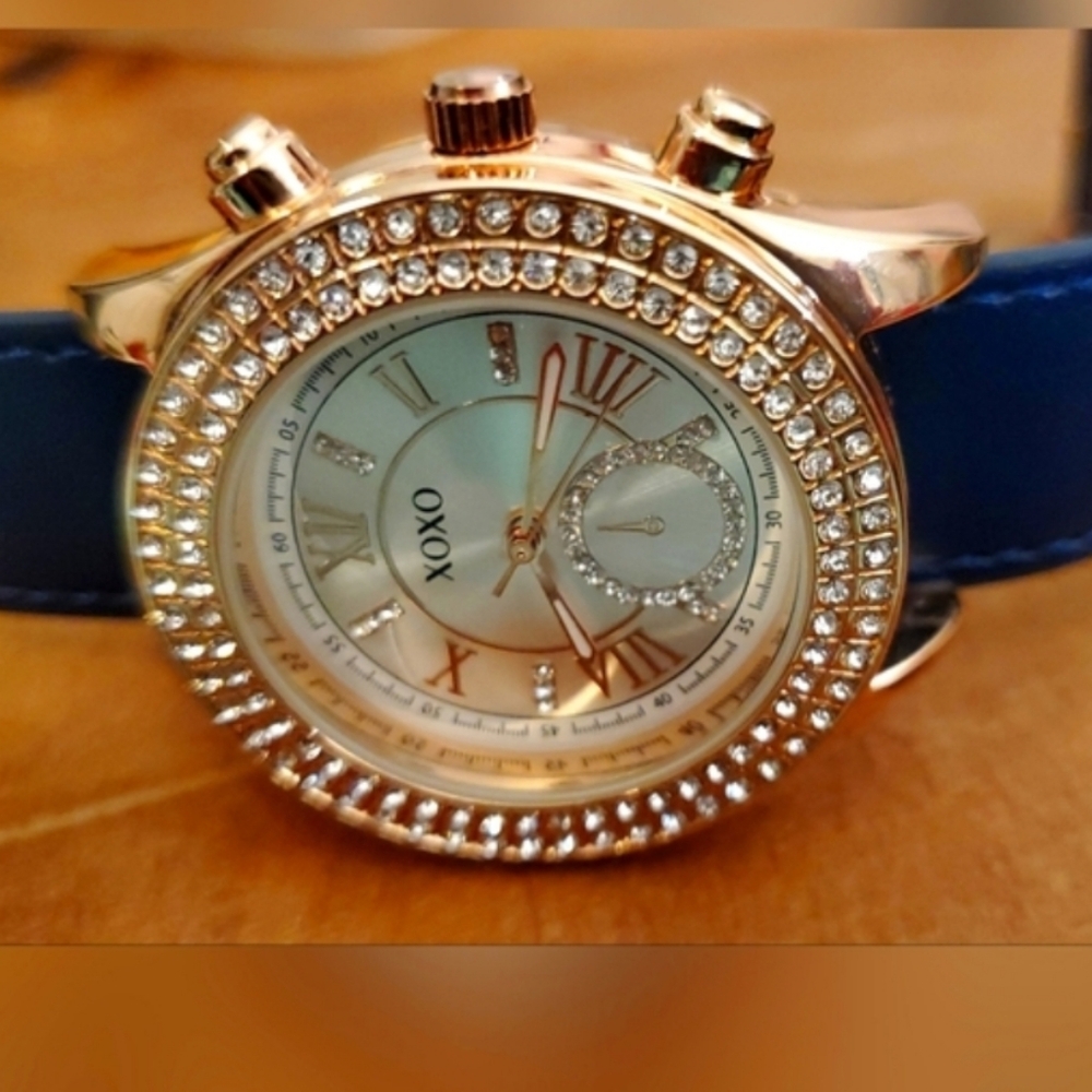 XOXO Women's Blue and Gold Watch